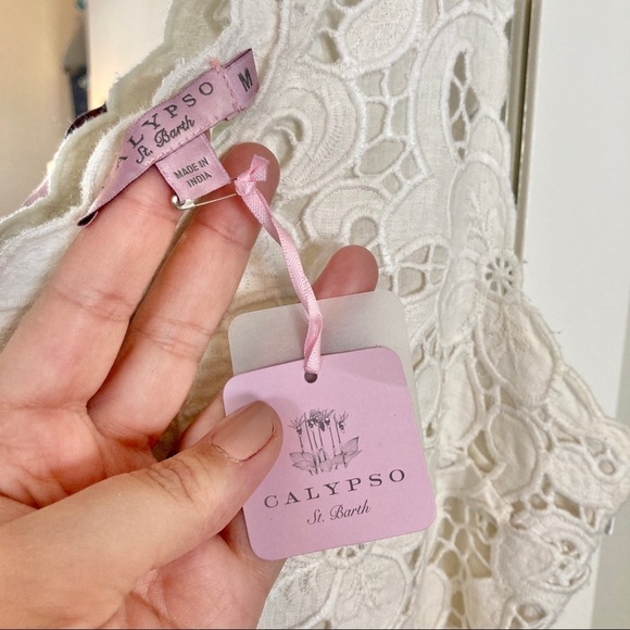 Calypso St. Barth Kagami Linen Lace Eyelet Wedding Dress NWT - Picture 15 of 16